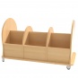 Bücherwagen,  66 cm hoch, 105x55 cm (B/T), Korpus Buche, Seiten Buche, 